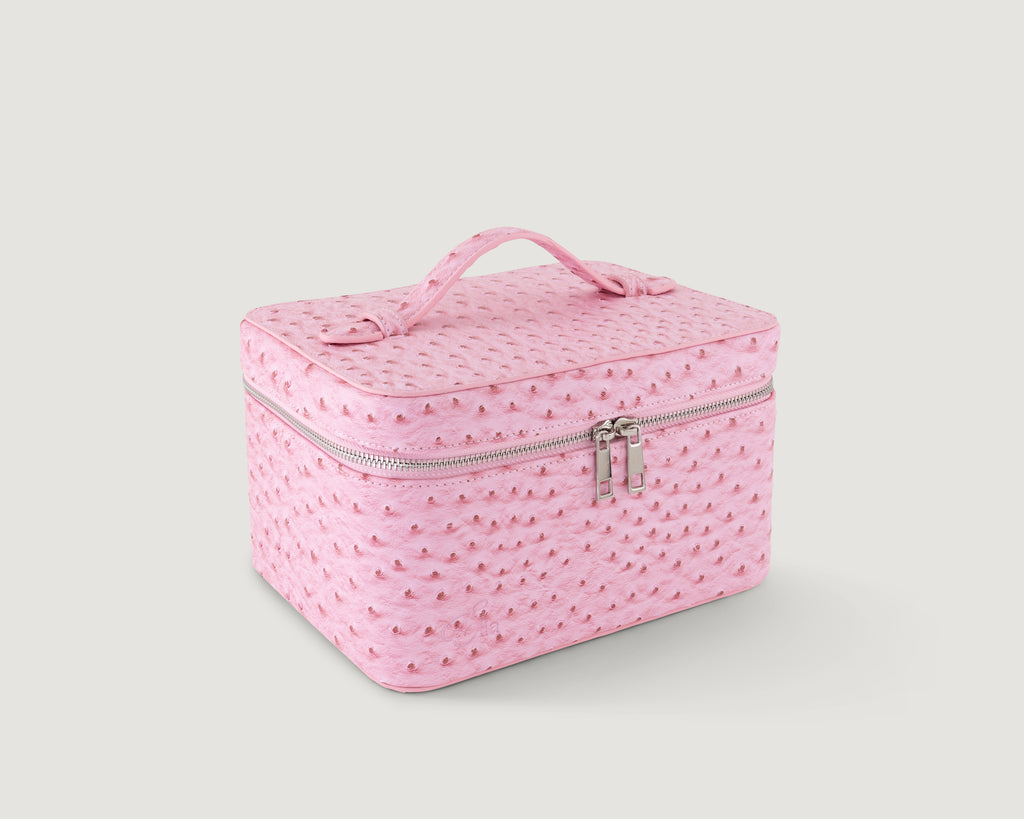Ostrich Signature Vanity Case- Medium