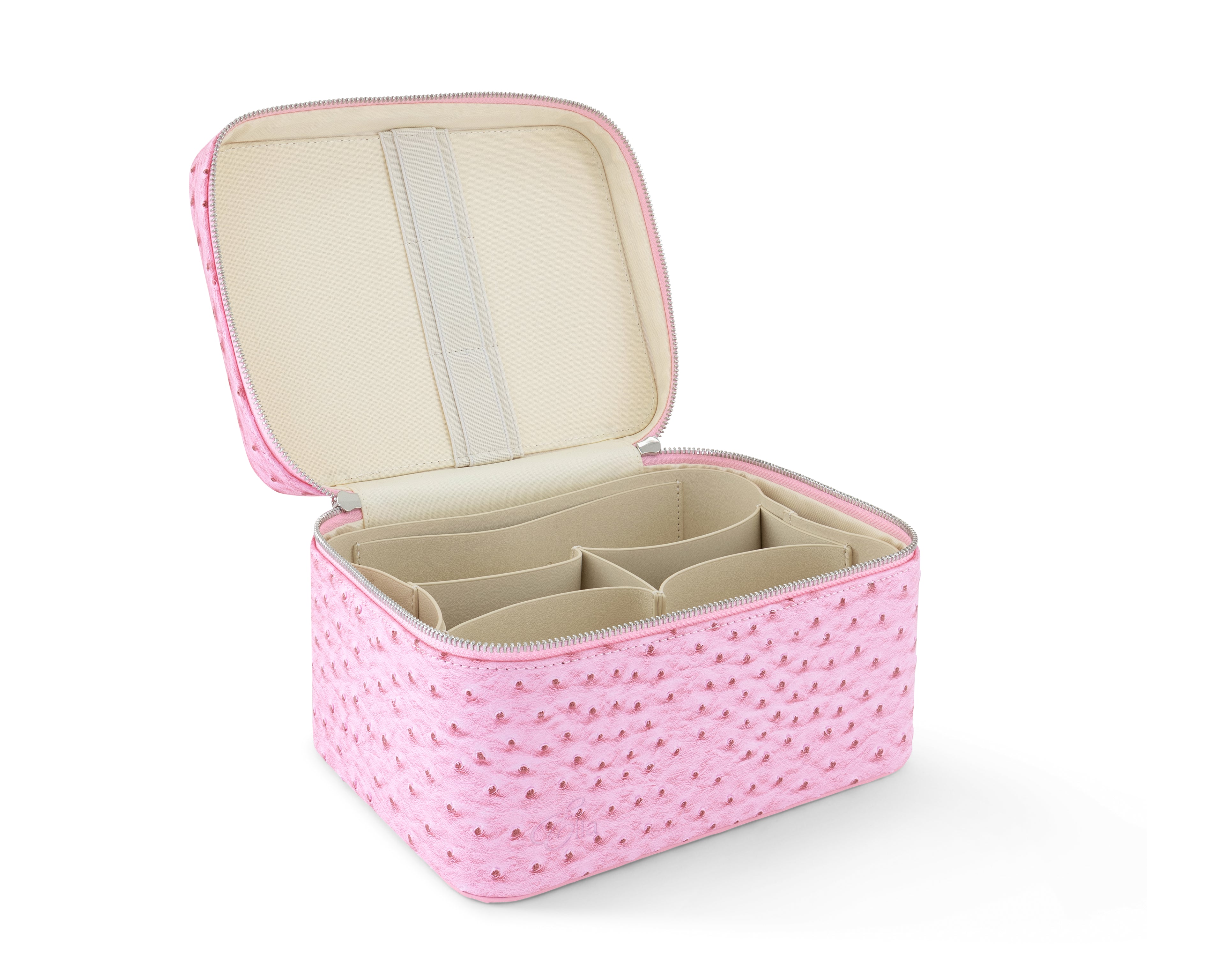 Ostrich Signature Vanity Case- Medium