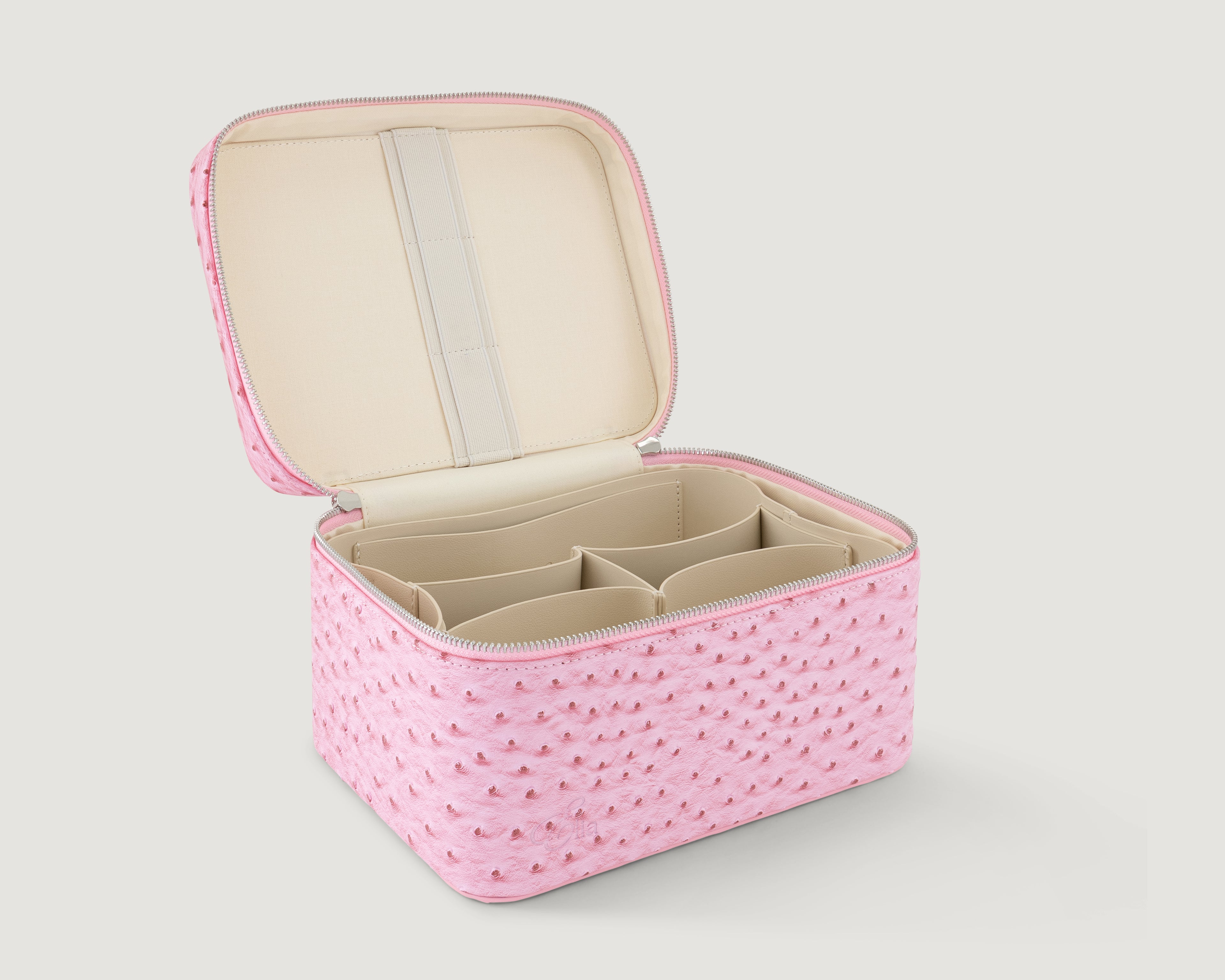 Ostrich Signature Vanity Case- Medium