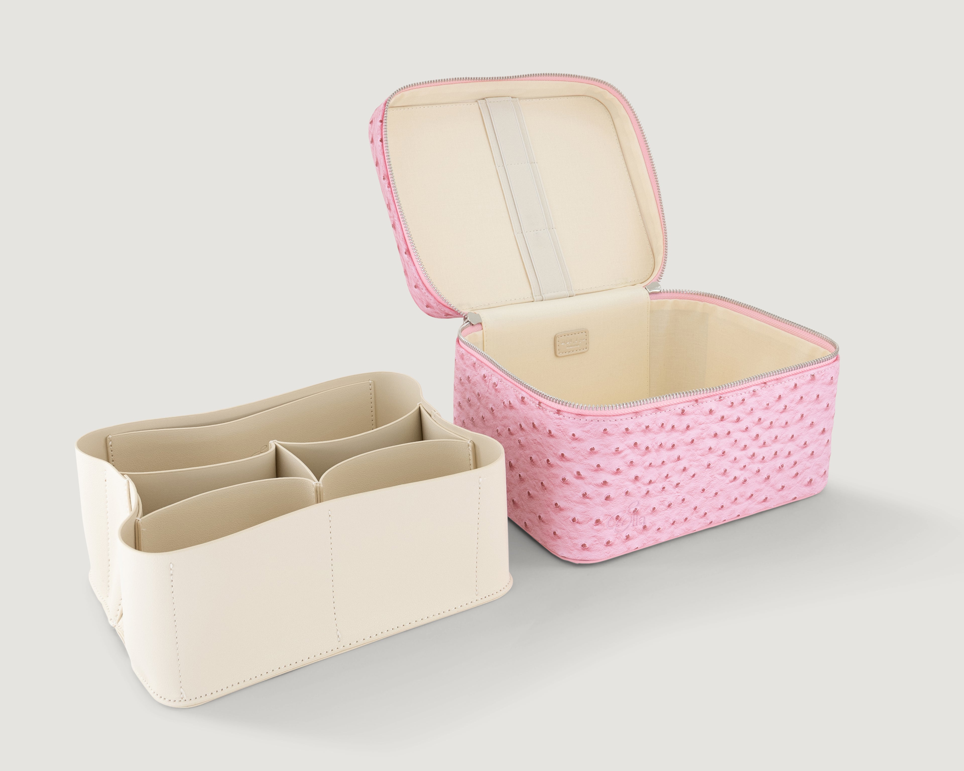 Ostrich Signature Vanity Case- Medium