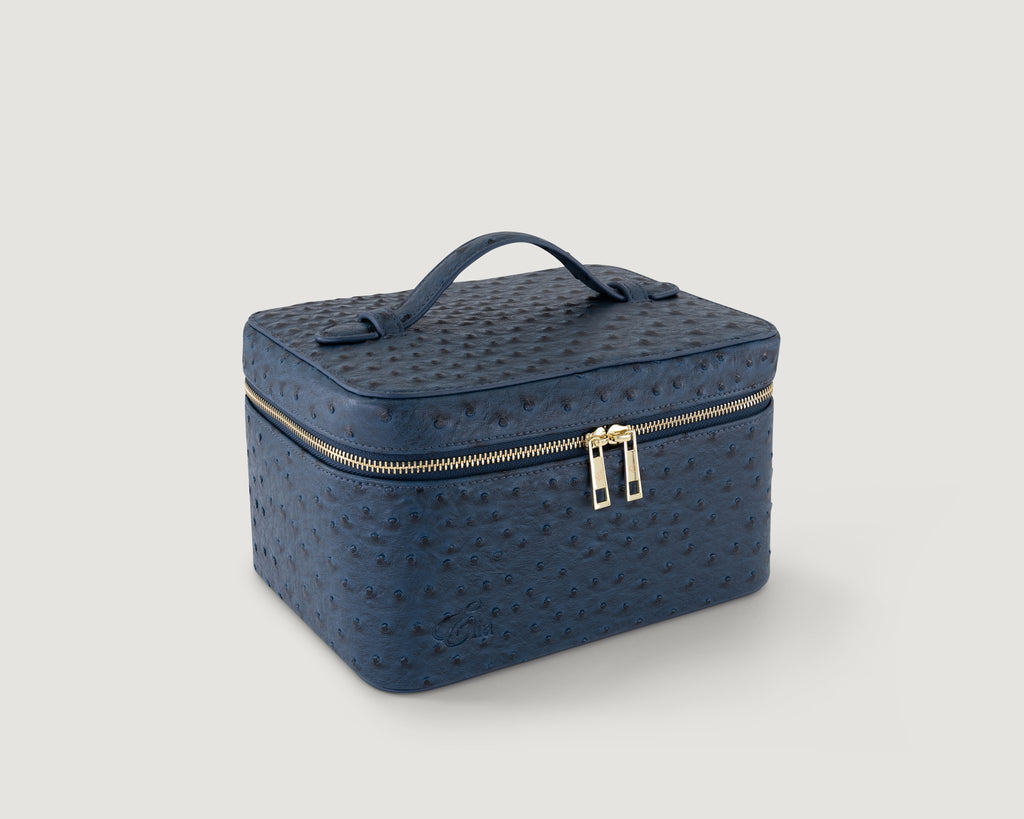 Ostrich Signature Vanity Case- Medium