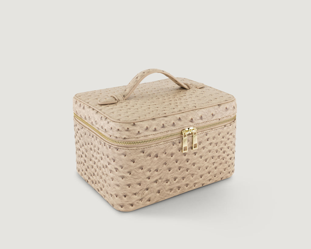 Ostrich Signature Vanity Case Medium