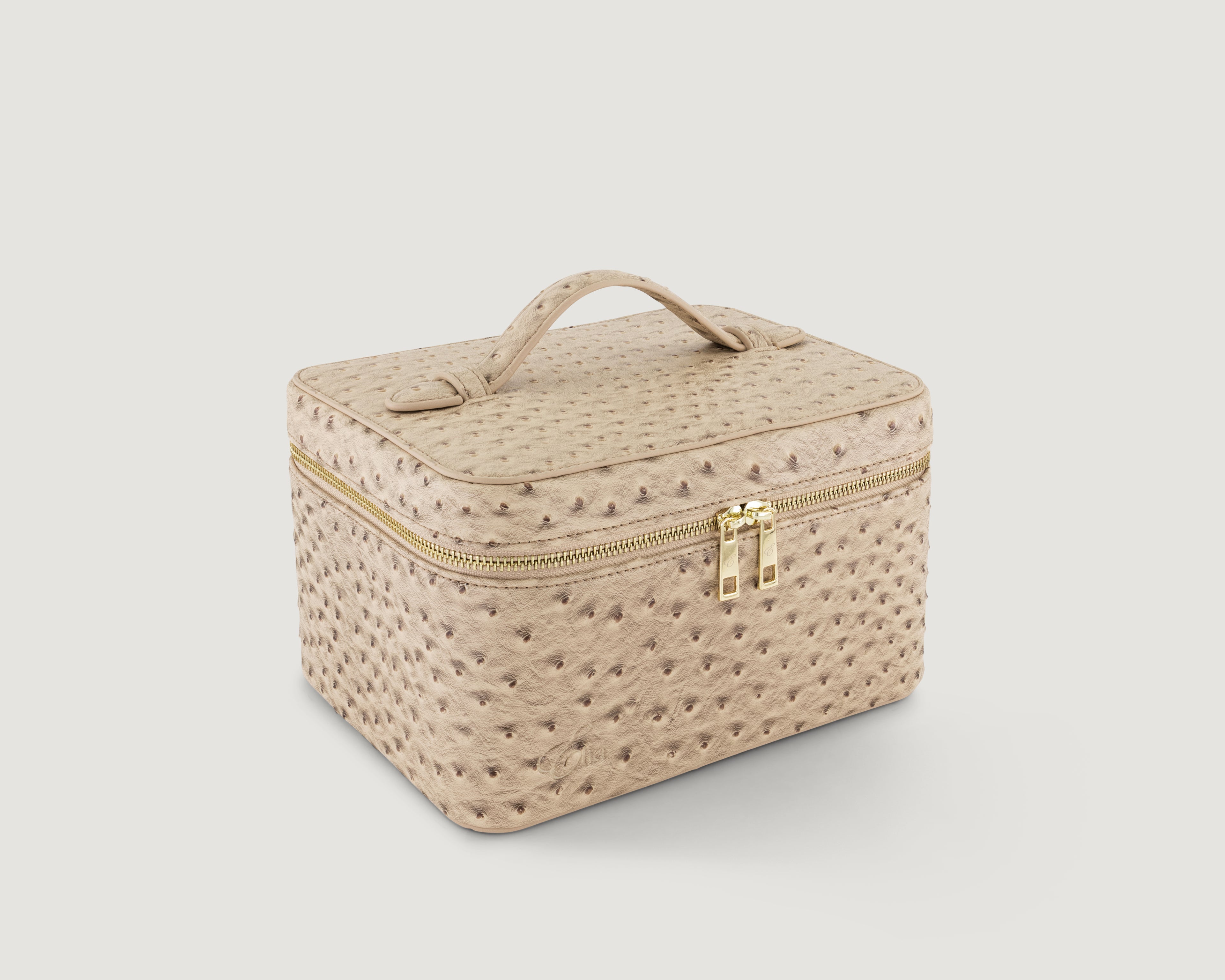 Ostrich Signature Vanity Case Medium