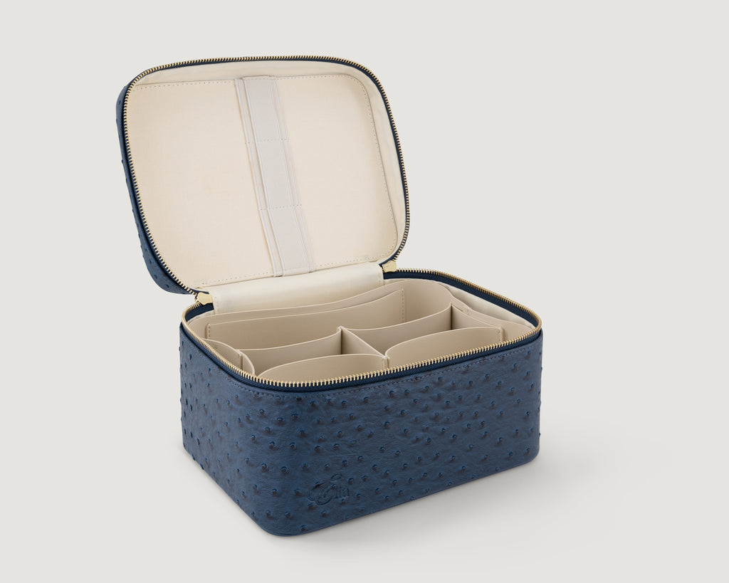 Ostrich Signature Vanity Case- Medium