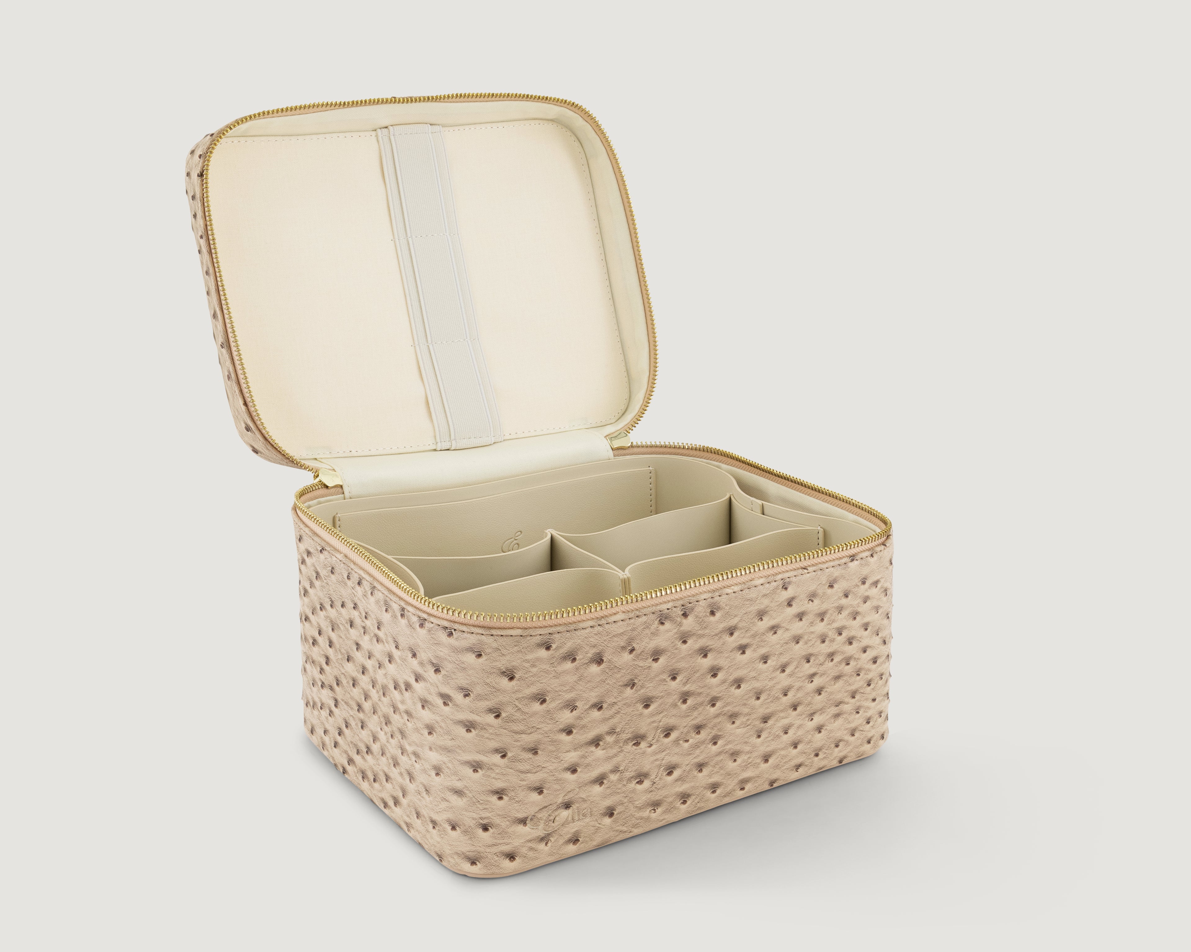 Ostrich Signature Vanity Case Medium