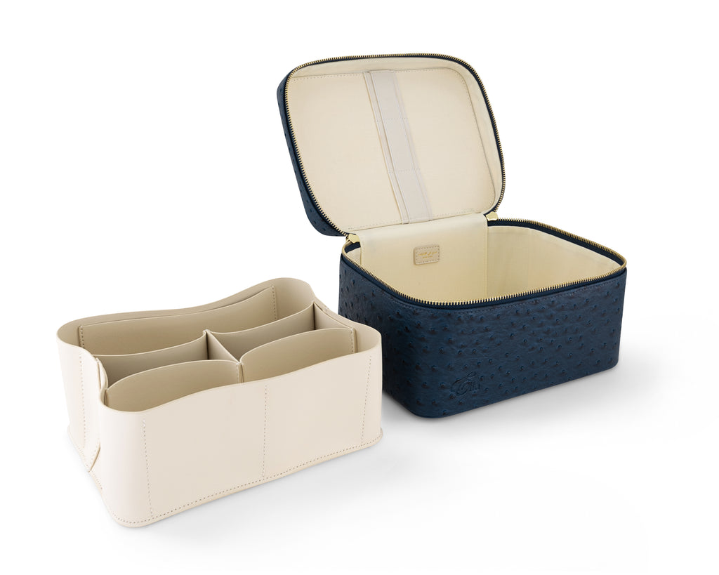 Ostrich Signature Vanity Case- Medium