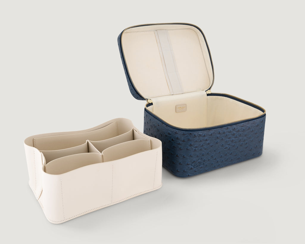 Ostrich Signature Vanity Case- Medium